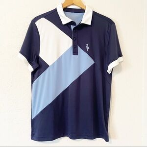 Tailorbyrd Sport Blue Geometric Golf Polo Short Sleeve Performance Shirt Size M‍